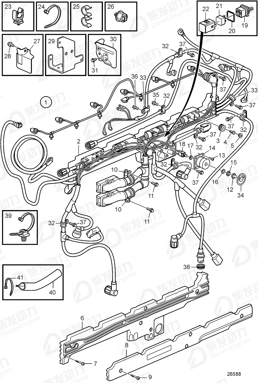 volvo penta Heat shield 20750729 Drawing